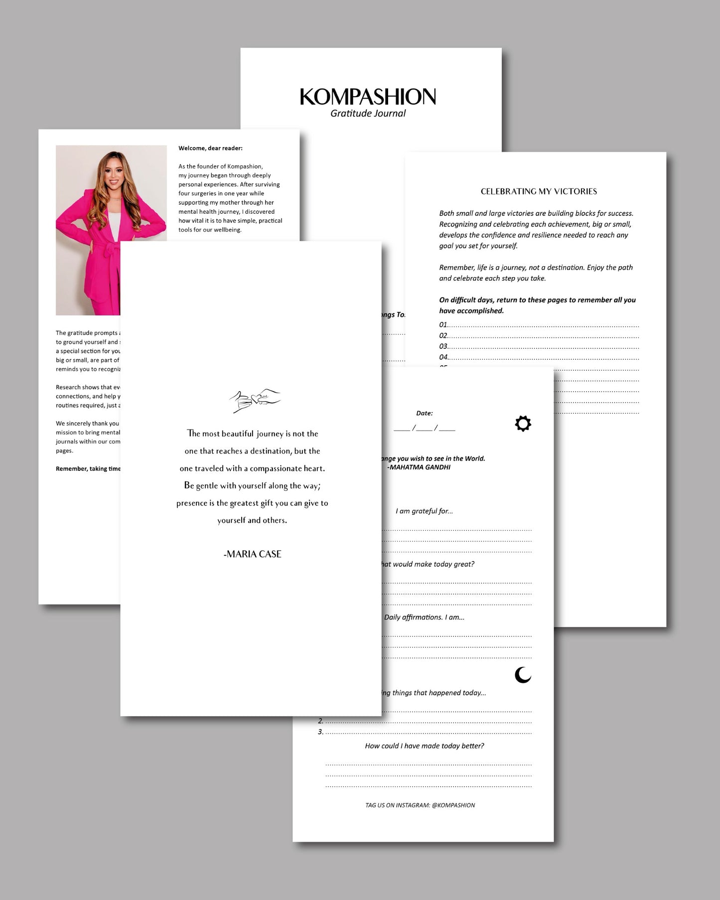 KOMPASHION Gratitude Journal - Cultivate Self-Compassion Daily